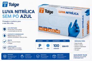 LUVA TALGE NITRILICA SEM PÓ AZUL - P