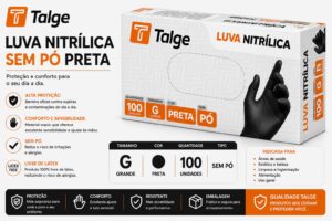 LUVA TALGE NITRILICA SEM PÓ PRETA - G